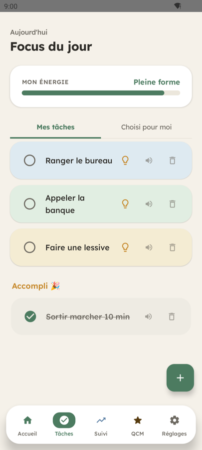 Nova — liste des tâches et coût en énergie